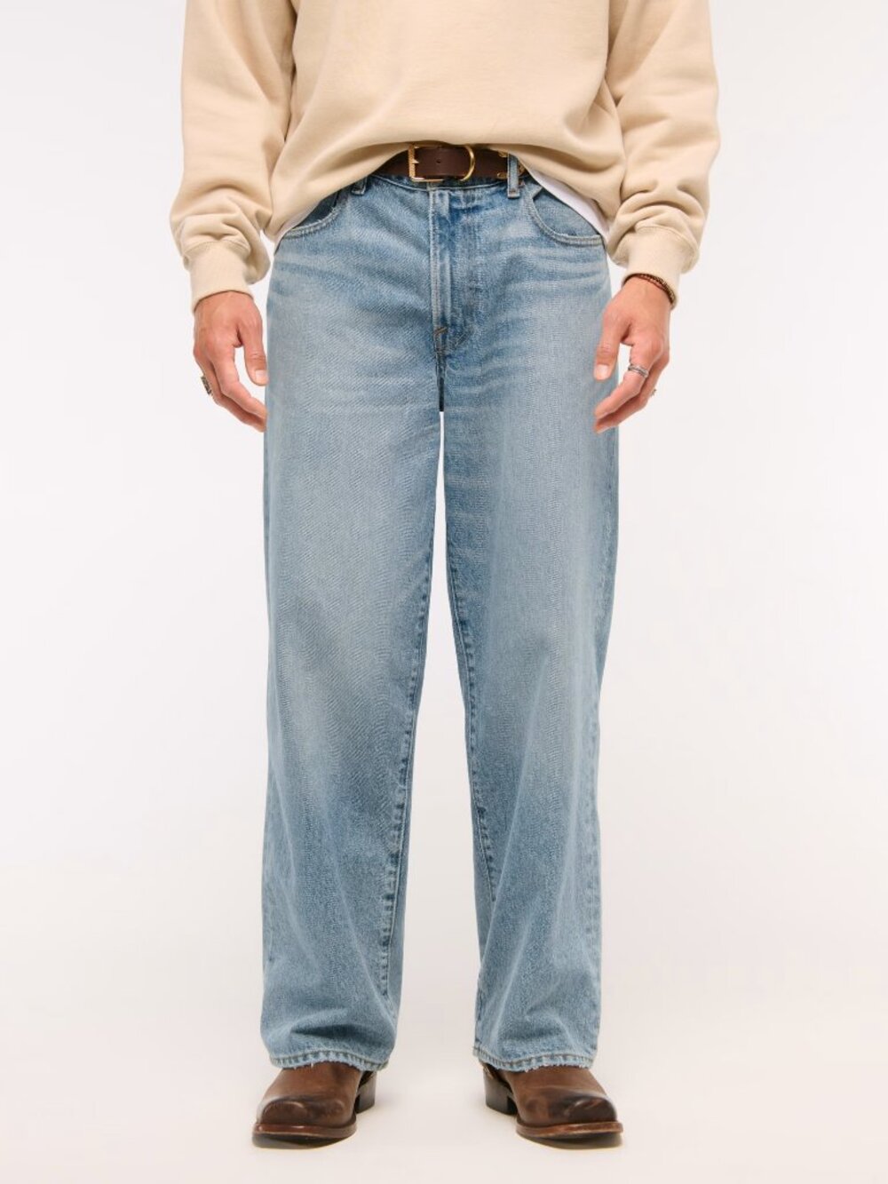 NEW Abercrombie and Fitch Men's Light Wash Blue Ultra Baggy Jeans 31 X 32